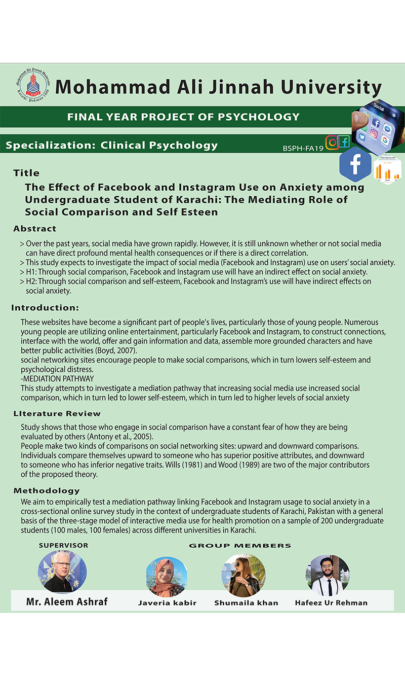 The Effect Of Facebook And Instagram Use On Anxiety Among Undergraduate Students Of Karachi: The Mediating Role Of Social